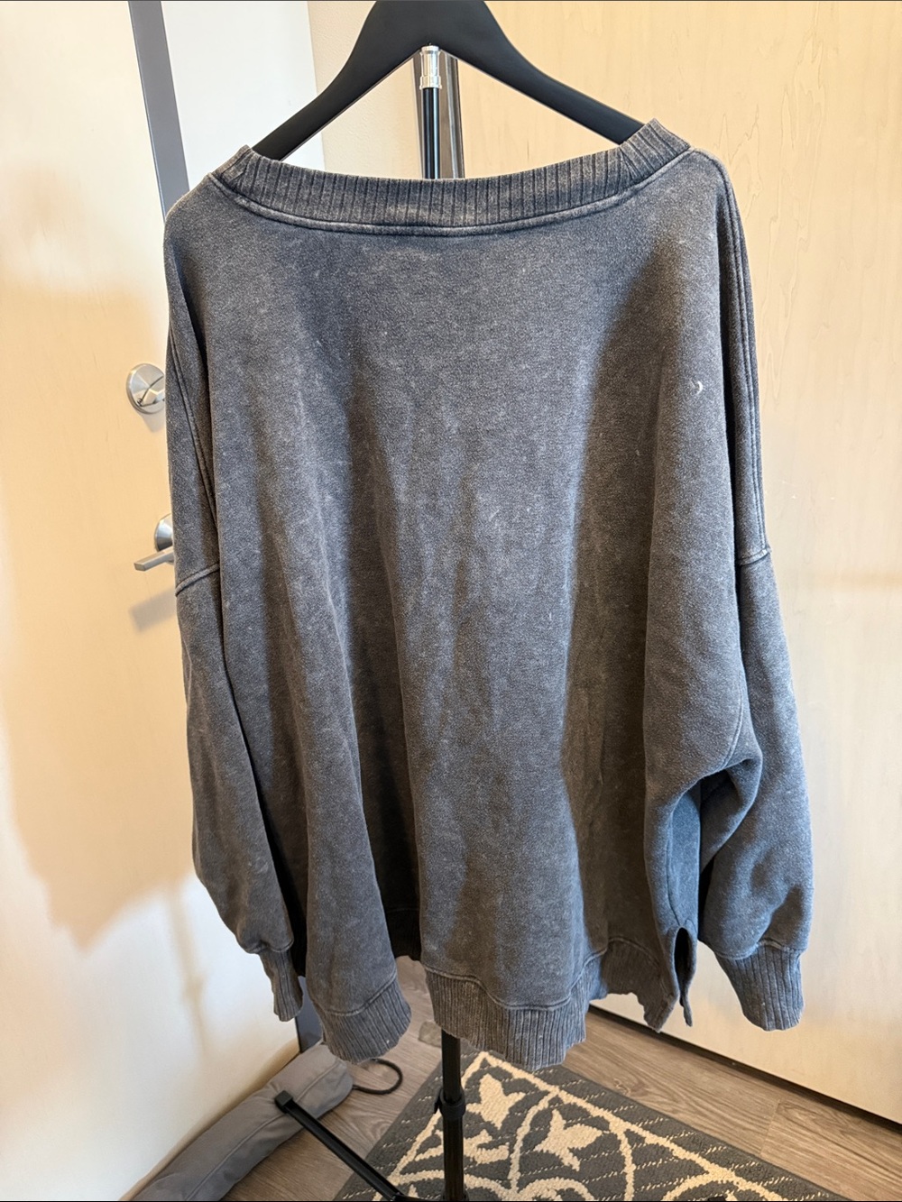 SO Washed Charcoal Oversized Crewneck Sweatshirt - Picture 3 of 5